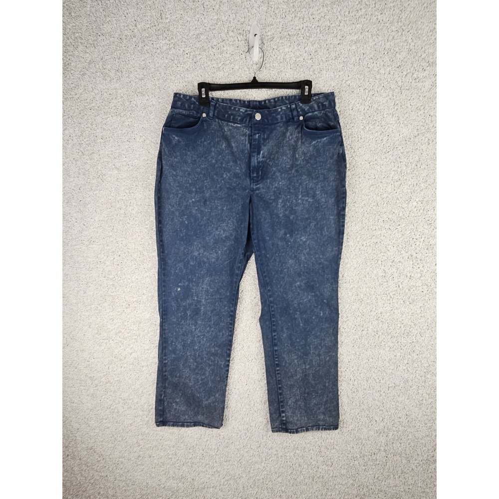 Coldwater Creek Stone Washed Jeans Women's 14P Artsy Boho Trippy‎ Splatter 34x27